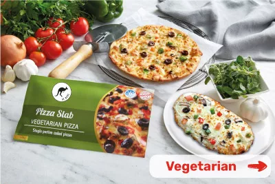 Oz Bake Vegetarian Pizza Slab - Individually Packaged Pizza 
